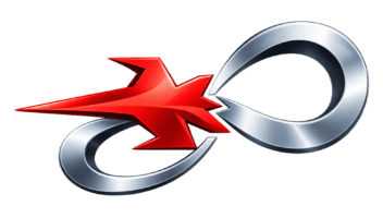 High Planes Company red jet and silver infinity logo